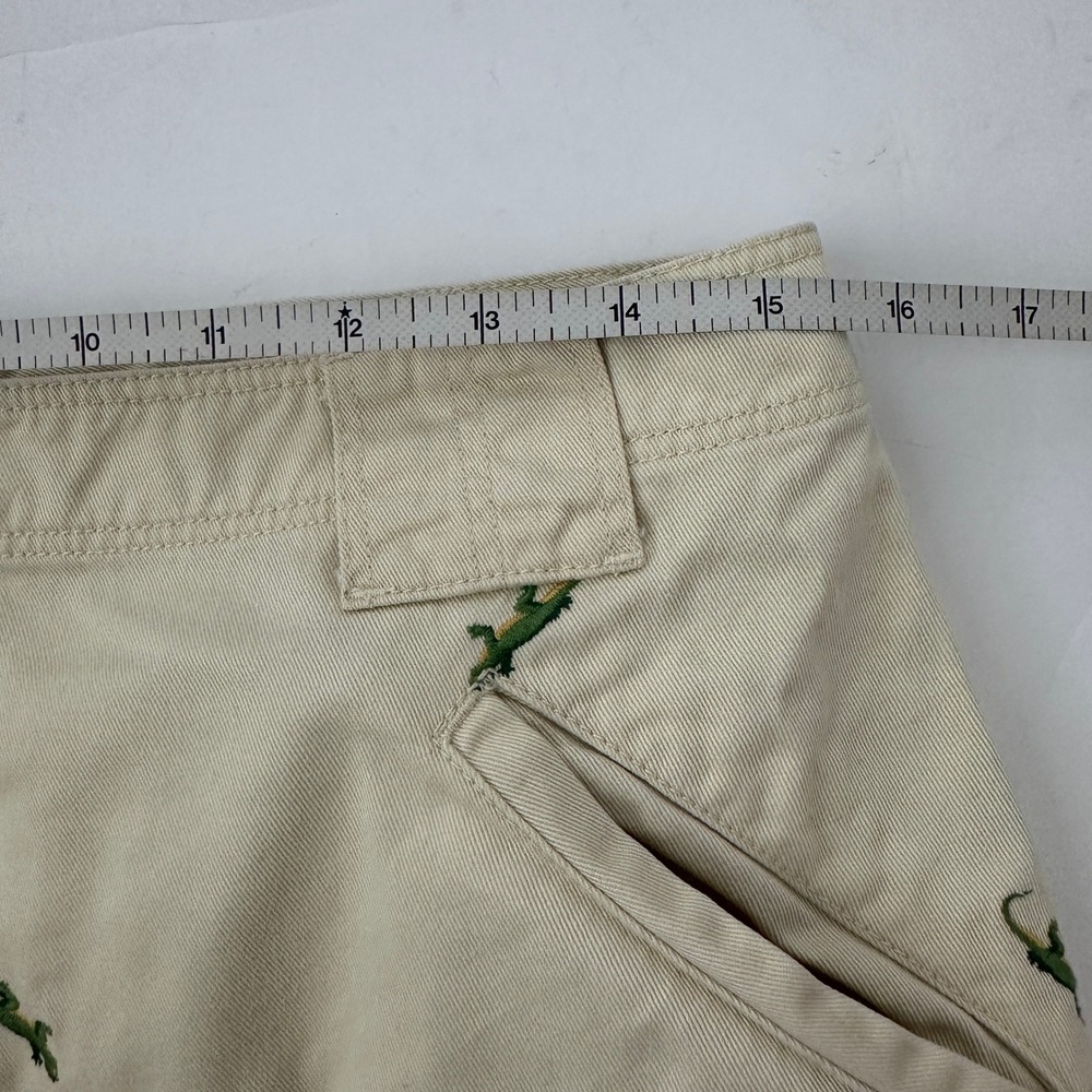 J.Crew Women's Khaki Tan Lizard Gecko Embroidered Chino Mini Skirt Size 8 Cotton - Picture 5 of 6